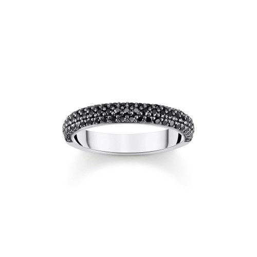Helen Kirchhofer - Thomas Sabo Ring mit schwarzem Zirkonia Pavé Silber geschwärzt - TR2462-643-11