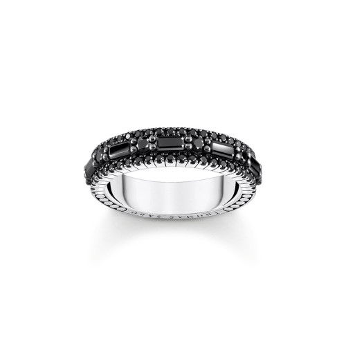Helen Kirchhofer - Thomas Sabo Ring mit schwarzen Steinen Silber geschwärzt - TR2466-643-11
