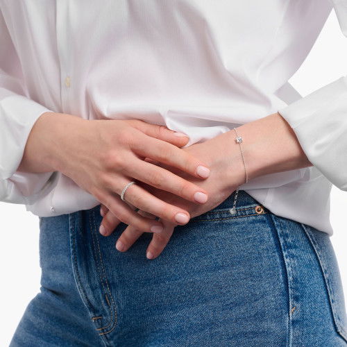 Helen Kirchhofer - Thomas Sabo Ring in zartem Design mit weissen Steinen Silber - TR2467-051-14