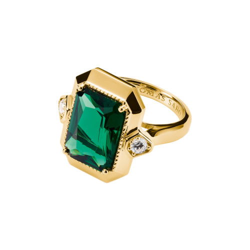 Helen Kirchhofer - Thomas Sabo Ring Grüner Zirkoniastein Elyndra 18k Vergoldung - TR2506-971-6