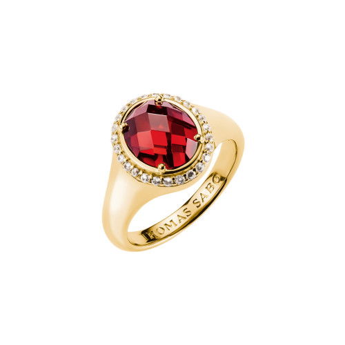 Helen Kirchhofer - Thomas Sabo Ring Roter Zirkoniastein 18k Vergoldung - TR2507-414-10