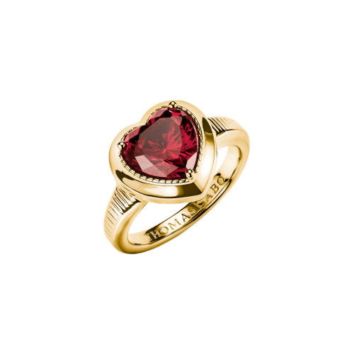 Helen Kirchhofer - Thomas Sabo Ring mit granatrotem Zirkoniastein Herz Elyndra 18k Vergoldung - TR2524-414-10