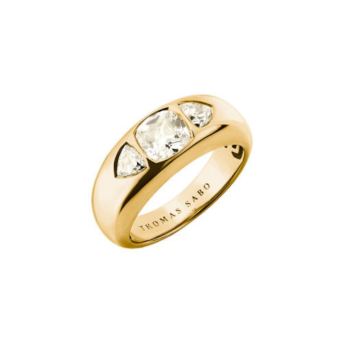 Helen Kirchhofer - Thomas Sabo Ring mit facettierten weissen Zirkoniasteinen Bold Elegance 18k Vergoldung - TR2525-414-14