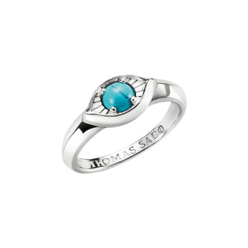 Helen Kirchhofer - Thomas Sabo Ring Auge imitierter Türkis klein Elyndra Silber - TR2527-404-17