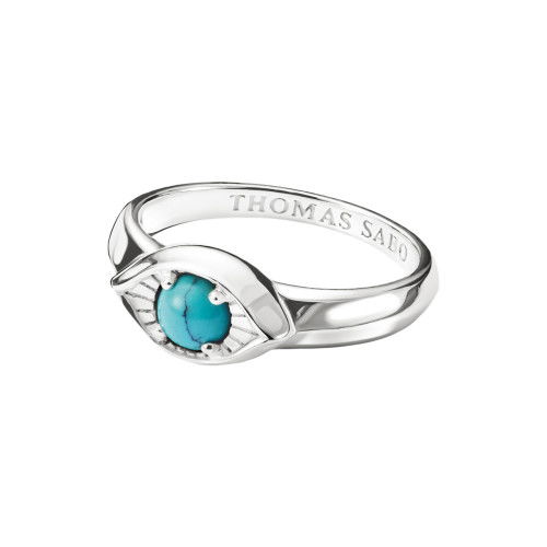 Helen Kirchhofer - Thomas Sabo Ring Auge imitierter Türkis klein Elyndra Silber - TR2527-404-17