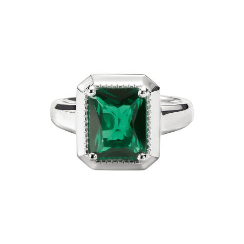 Helen Kirchhofer - Thomas Sabo Ring mit smaraggrünem Zirkoniastein Elyndra Silber - TR2528-699-6