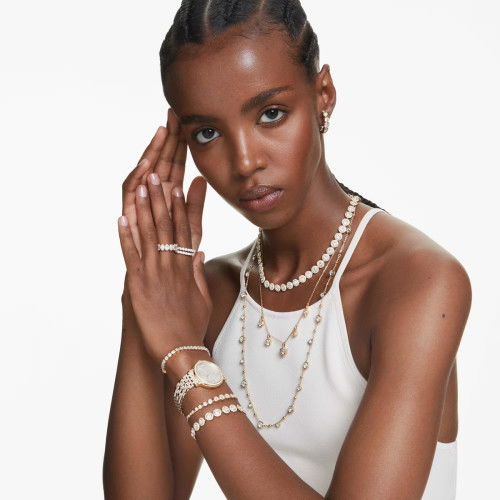 Helen Kirchhofer - Swarovski Una Angelic Armband Rundschliff Pavé Mittel Weiss Goldlegierungsschicht - 5505469