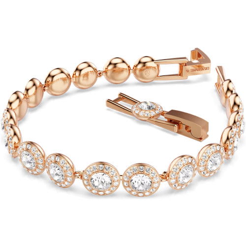 Helen Kirchhofer - Swarovski Una Angelic Armband Rundschliff Pavé Mittel Weiss Roségold Legierungsschicht - 5240513