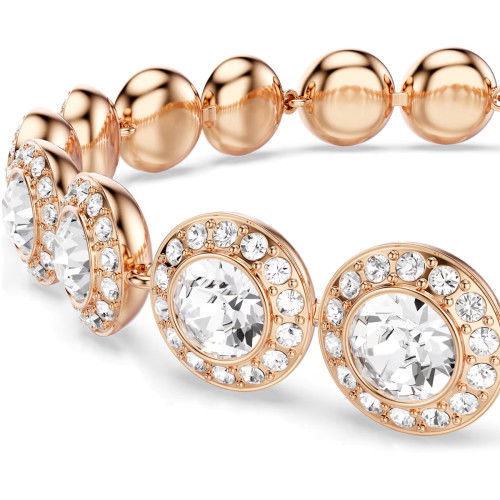 Helen Kirchhofer - Swarovski Una Angelic Armband Rundschliff Pavé Mittel Weiss Roségold Legierungsschicht - 5240513