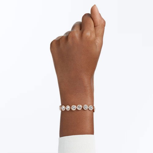 Helen Kirchhofer - Swarovski Una Angelic Armband Rundschliff Pavé Mittel Weiss Roségold Legierungsschicht - 5240513