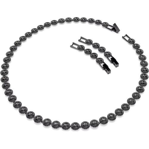 Helen Kirchhofer - Swarovski Una Angelic Halskette Rundschliff Schwarz Rutheniert - 5709412