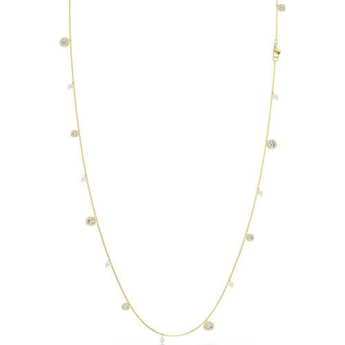 Helen Kirchhofer - Swarovski Una Angelic lange Halskette Kristallperle Rundschliff Weiss Goldlegierungsschicht - 5742380