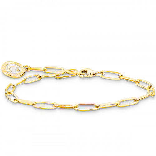 Helen Kirchhofer - Thomas Sabo Charm Armband mit Schimmernden Weissem Kaltemaille Vergoldet - X0286-427-39