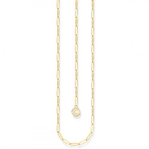 Helen Kirchhofer - Thomas Sabo Member Charm Halskette mit Weissem Charmista Coin Vergoldet - X2089-427-39