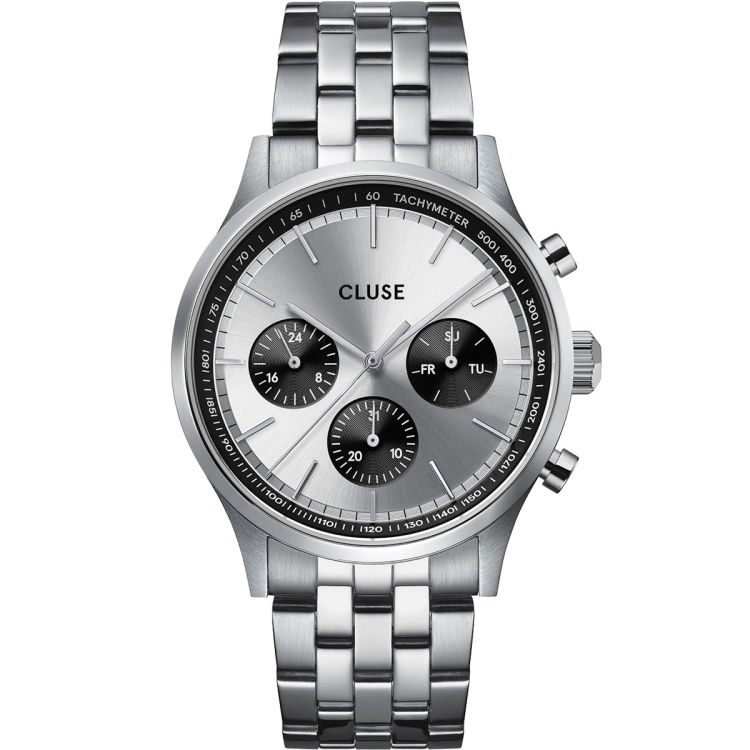 Cluse Minuit Mesh Silver Uhr Cluse Silber CLUSE Uhr 'Minuit' In