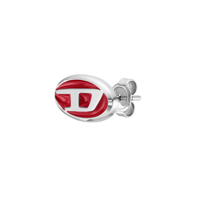 ☆DIESEL☆ stud single earring DX1443040 Diesel Red Lacquer and Stainless Steel Stud Earring