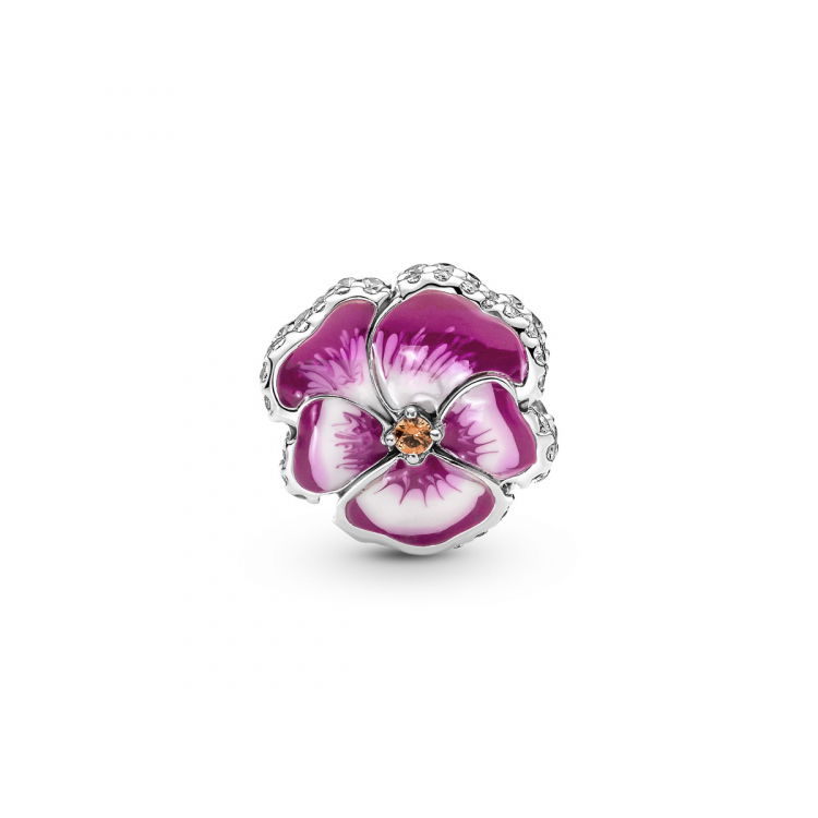 Pandora Rosafarbenes Stiefmütterchen Charm 790777C01 Helen