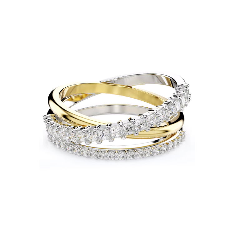 Swarovski Hyperbola Ring Verschiedene Schliffe Weiss Metallmix