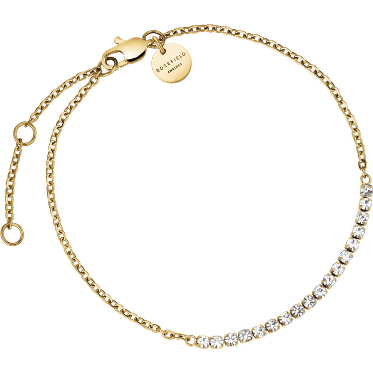 Rosefield Tennis Crystal Clear Gold Armband JBTCG-J904 Helen