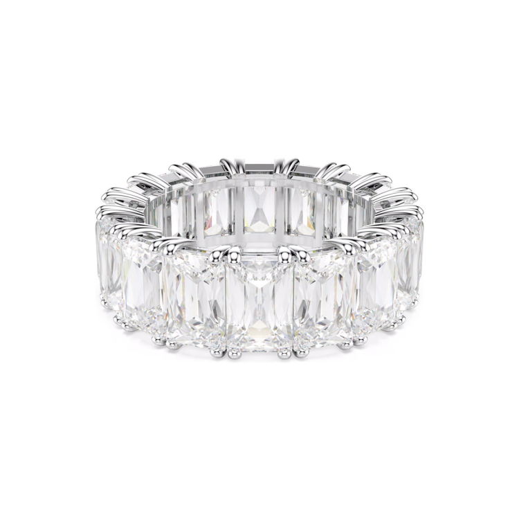 Swarovski Matrix Vittore Ring Baguette Schliff Weiss Rhodiniert