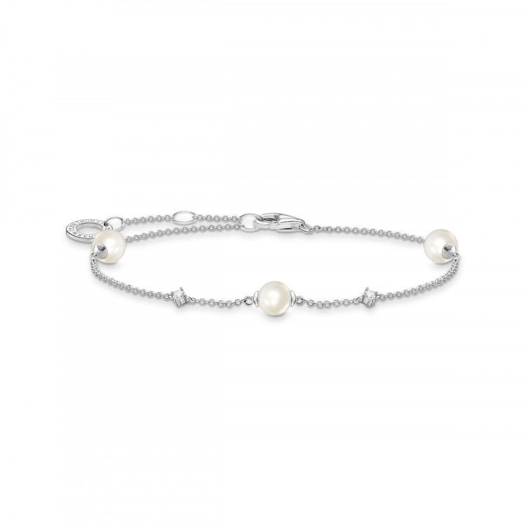 Thomas Sabo Armband Perlen mit weissen Steinen silber - A2038-167-14 ...