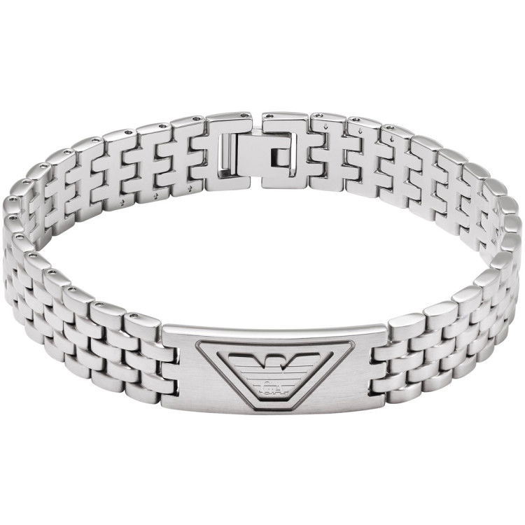 Emporio armani men's black eagle logo bracelet online