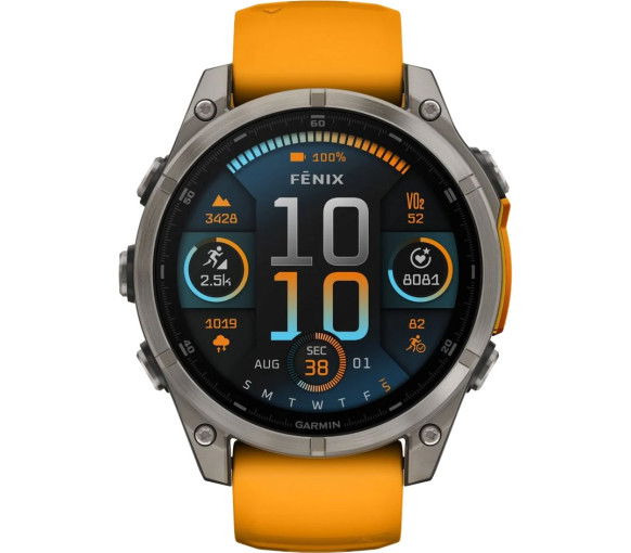Garmin Fenix 8 Amoled Sapphire Titanium Orange Spark (47 mm) - 010-02904-11
