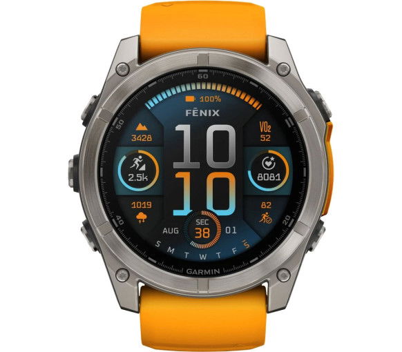 Garmin Fenix 8 Amoled Sapphire Titanium Orange Spark (51 mm) - 010-02905-11