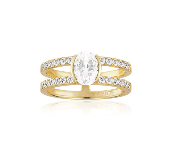 Helen Kirchhofer - Sif Jakobs Ellisse Carezza Piccolo Ring - SJ-R2357-CZ-YG