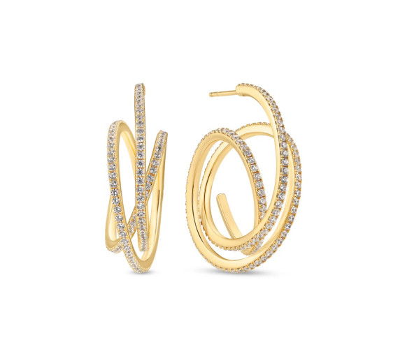 Helen Kirchhofer - Sif Jakobs Spirale Grande Ohrringe - SJ-E2591-CZ-YG