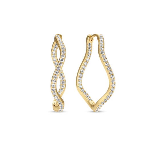 Helen Kirchhofer - Sif Jakobs Ellera Waves X-Grande Ohrringe - SJ-E3879-CZ-YG