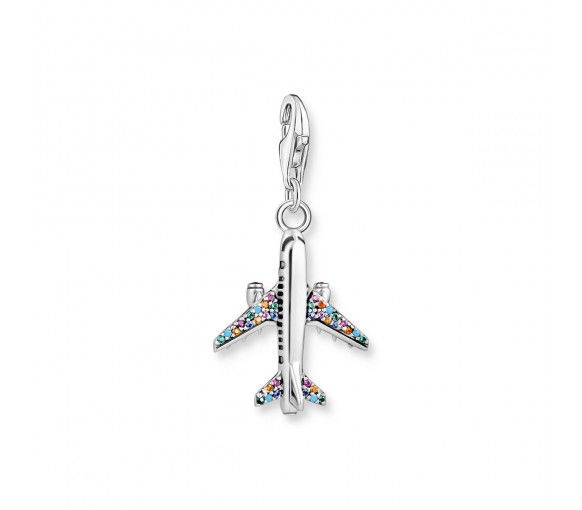 Helen Kirchhofer - Thomas Sabo Charm-Anhänger mit buntem Flugzeug Silber - 1914-342-7
