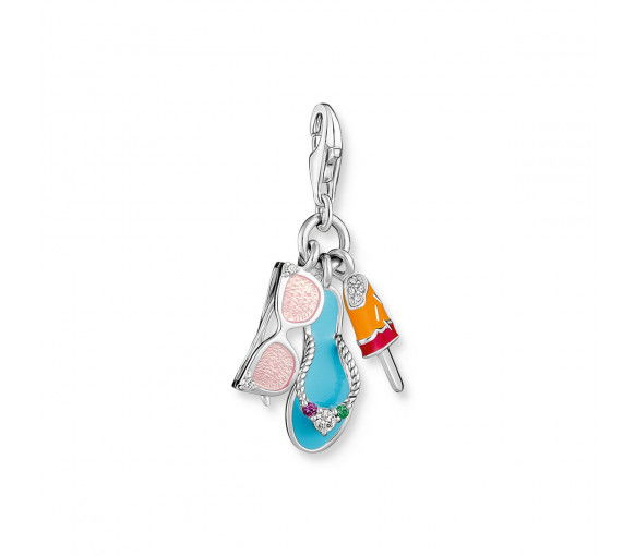 Helen Kirchhofer - Thomas Sabo Charm-Anhänger Sonnenbrille Flip Flop und Eis Silber - 1929-340-7