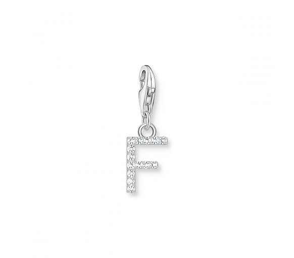 Helen Kirchhofer - Thomas Sabo Charm-Anhänger Buchstabe F mit Weissen Steinen Silber - 1946-051-14
