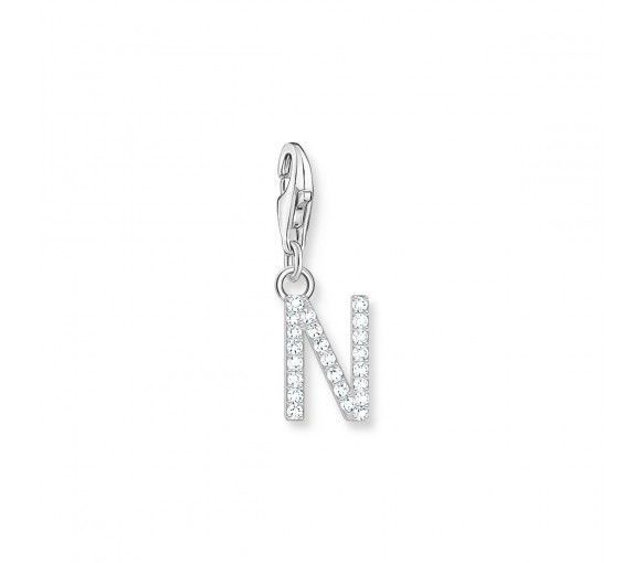 Helen Kirchhofer - Thomas Sabo Charm-Anhänger Buchstabe N mit Weissen Steinen Silber - 1951-051-14