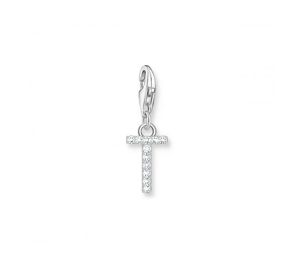 Helen Kirchhofer - Thomas Sabo Charm-Anhänger Buchstabe T mit Weissen Steinen Silber - 1957-051-14