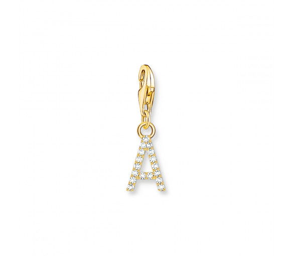 Helen Kirchhofer - Thomas Sabo Charm-Anhänger Buchstabe A mit Weissen Steinen Vergoldet - 1964-414-14