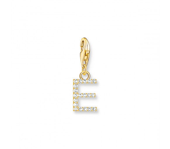 Helen Kirchhofer - Thomas Sabo Charm-Anhänger Buchstabe E mit Weissen Steinen Vergoldet - 1968-414-14
