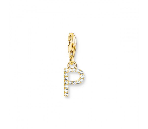 Helen Kirchhofer - Thomas Sabo Charm-Anhänger Buchstabe P mit Weissen Steinen Vergoldet - 1979-414-14