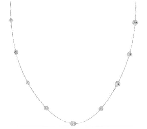 Helen Kirchhofer - Swarovski Collana Una Angelic Taglio Round Bianca Placcato rodio - 5733197