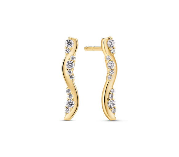 Helen Kirchhofer - Sif Jakobs Ellera Waves Altro Lungo Ohrstecker - SJ-E2763-CZ-YG