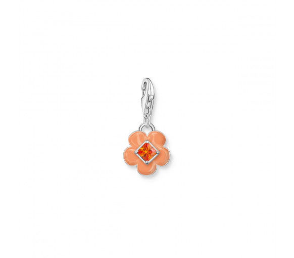 Helen Kirchhofer - Thomas Sabo Charm-Anhänger Blume mit Orangenem Stein Silber - 2029-041-8
