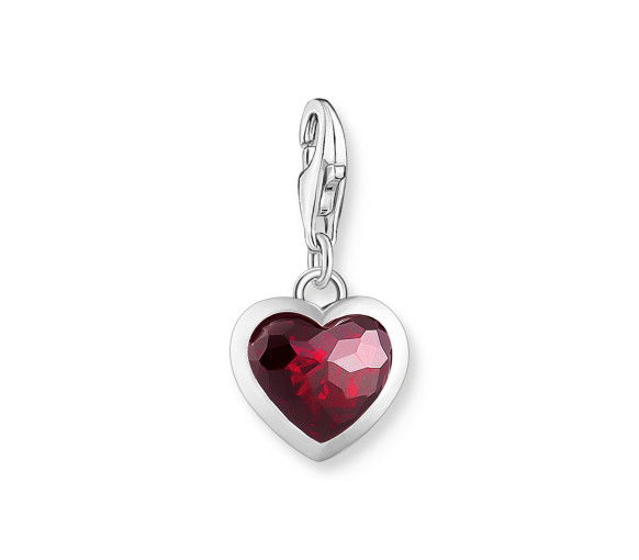 Helen Kirchhofer - Thomas Sabo Charm-Anhänger mit rotem Stein im Herzschliff Silber - 2094-699-10