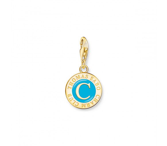 Helen Kirchhofer - Thomas Sabo Member Charm türkiser Charmista Coin vergoldet - 2099-427-17