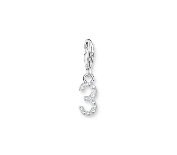 Helen Kirchhofer - Thomas Sabo Charm-Anhänger Zahl 3 mit weissen Steinen Silber - 2127-051-21
