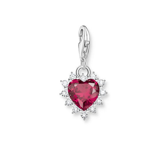 Helen Kirchhofer - Thomas Sabo Pendentif Charm cœur avec pierre rouge argent - 2204-013-10