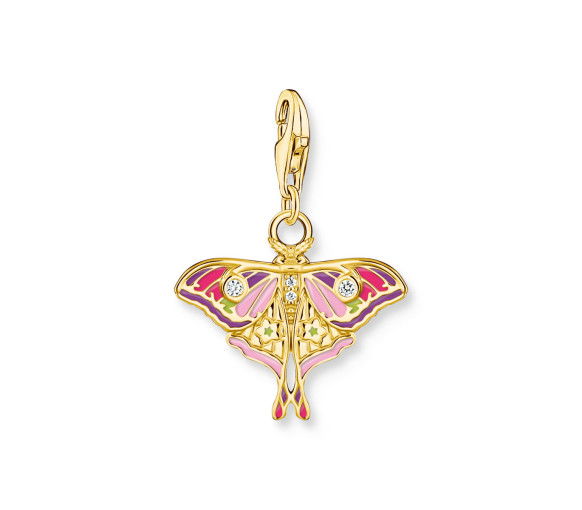 Thomas Sabo Charm-Anhänger bunter Nachtfalter vergoldet - 2209-565-7