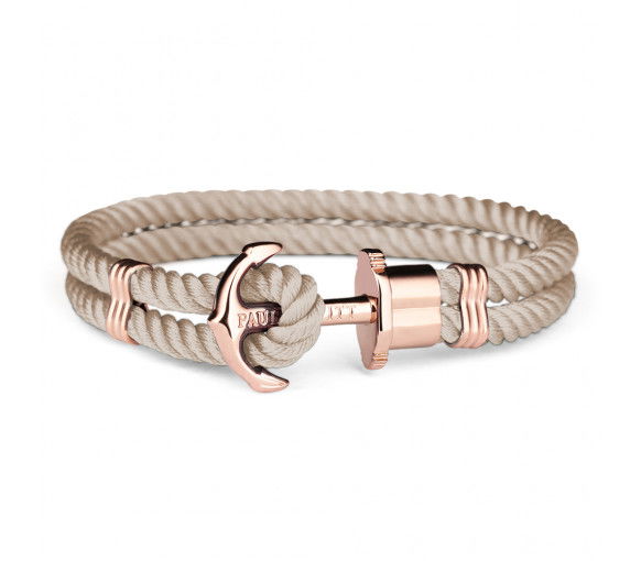 Paul Hewitt Anchor Bracelet Phrep Rose Gold Nylon Hazelnut - PH-PH-N-R-H