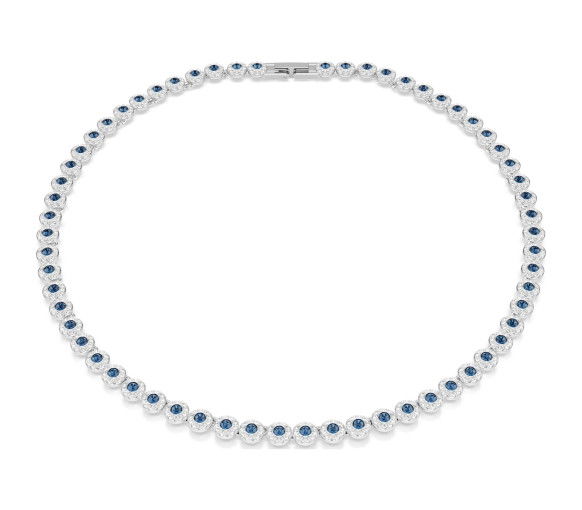Swarovski Una Angelic Tennis Halskette Rundschliff Blau Rhodiniert - 5733402