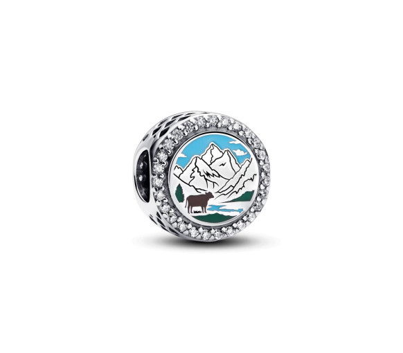 Helen Kirchhofer - Pandora Mountain round Charm - 792016CZ_E077